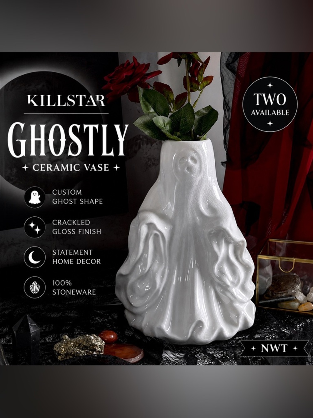 KILLSTAR Ghost Vase White Ceramic Stoneware